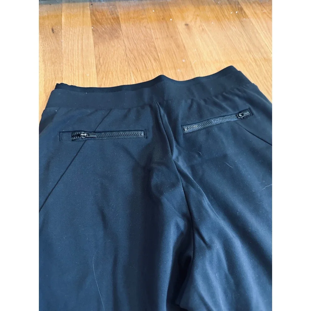 Athleta Venice Pintuck Pant Black Tapered Leg Zip Pockets XXS RN 54023